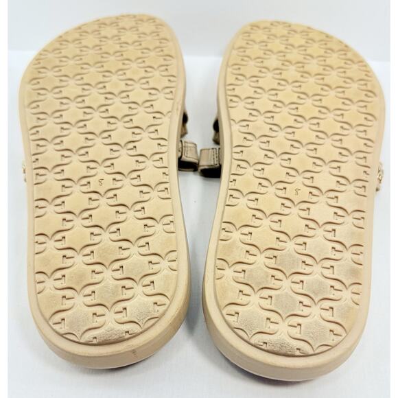 Sam Edelman Valeri Croc Embossed Leather Slide Sandals Beige Women’s Size 8M - Picture 9 of 12